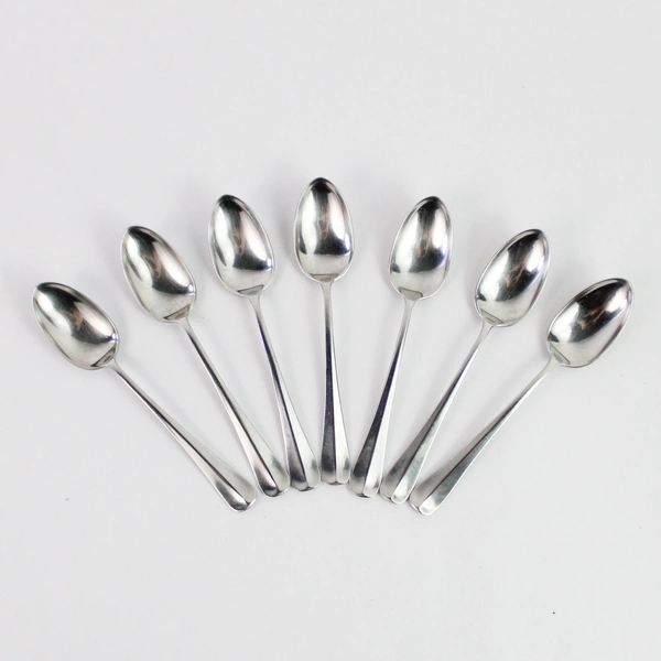 Lot of 7 Gorham Ethan Allen Stainless Steel Teaspoons Art Deco Design