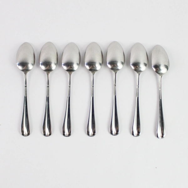 Lot of 7 Gorham Ethan Allen Stainless Steel Teaspoons Art Deco Design