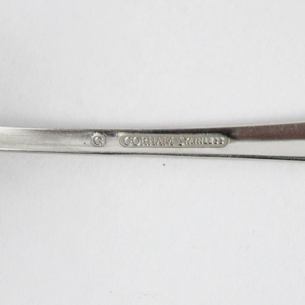 Lot of 7 Gorham Ethan Allen Stainless Steel Teaspoons Art Deco Design