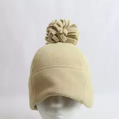 Old Navy Women's Winter Hat Beige Solid Pompom One Size Good Condition