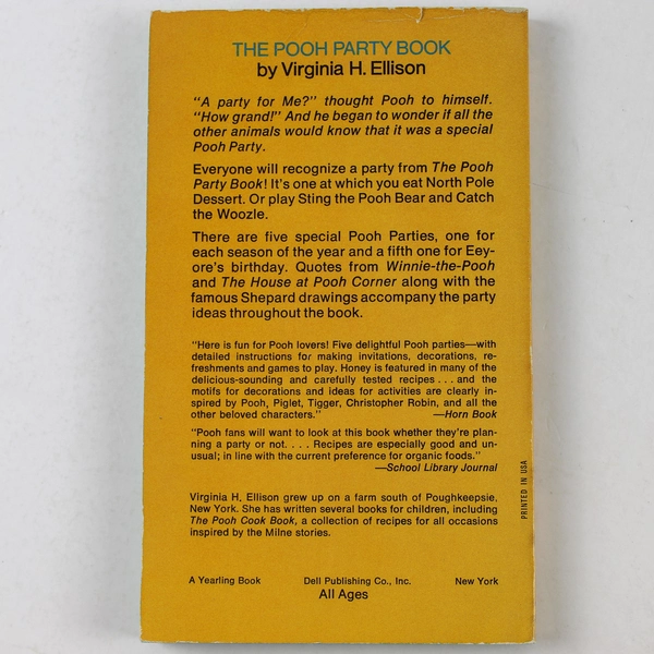 The Pooh Party Book by Virginia Ellison 1971 Paperback