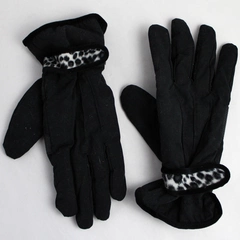 Black Thinsulate Insulation 40 Gram Gloves Women's Size L/XL Animal Print Accent