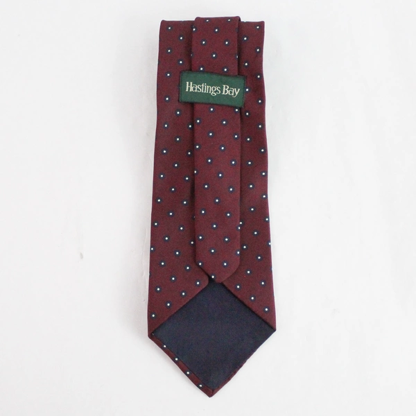 Hastings Bay Red Dot Patterned Men's Silk Necktie 55.25"