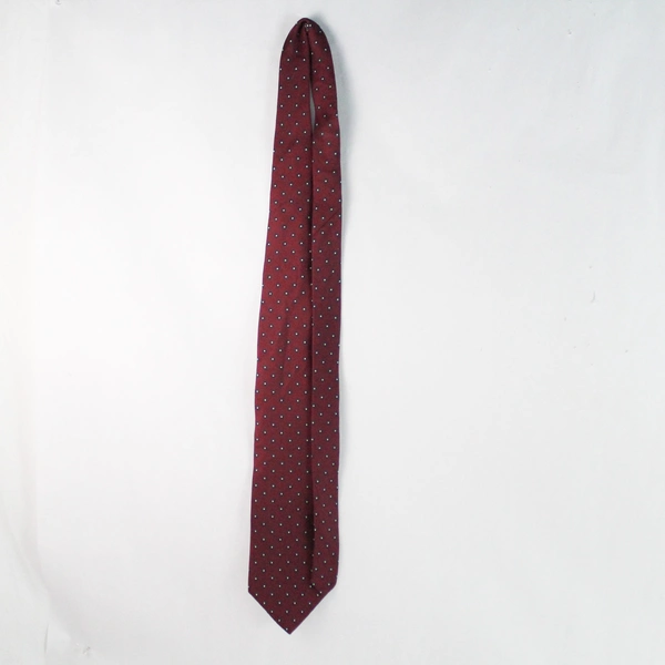 Hastings Bay Red Dot Patterned Men's Silk Necktie 55.25"