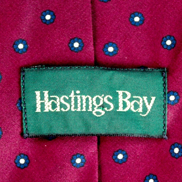 Hastings Bay Red Dot Patterned Men's Silk Necktie 55.25"