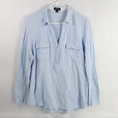 Jones New York Light Blue Long-Sleeved Cotton Shirt Women's Size XL