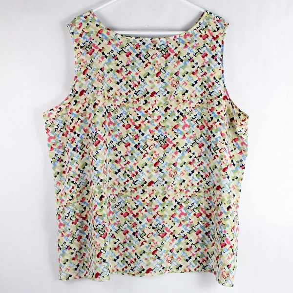 Karen Scott Woman Sleeveless Geometric Multicolor Design Women's Plus Size 3X