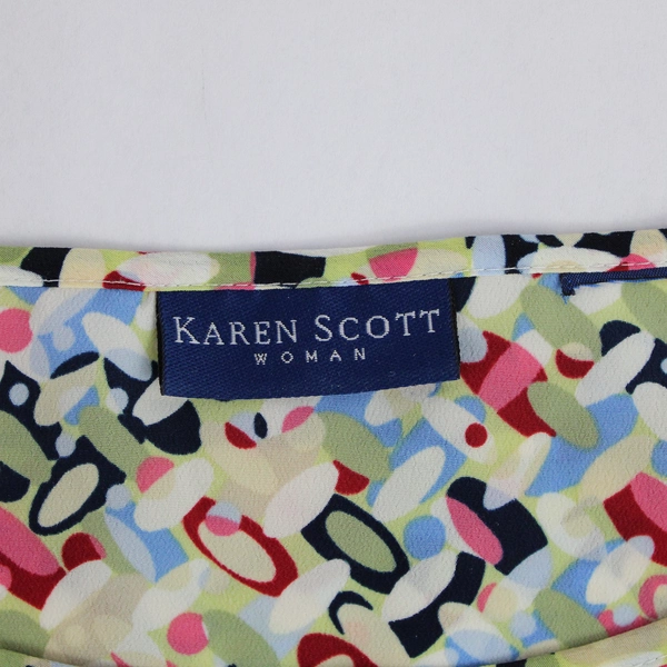 Karen Scott Woman Sleeveless Geometric Multicolor Design Women's Plus Size 3X