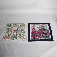 Lot of 2 Overseas Advantage Inc Floral Scarves Purple Pink Blue Designs