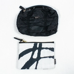 Lot of 2 O.P.I. & Society 6 Makeup Bags Travel Black White Pouches