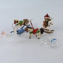 Lot of 5 Horse/Pony Christmas Tree Ornaments 4 Unbranded, 1 Hallmark 1985