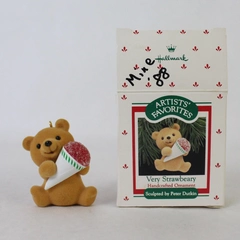 1988 Hallmark Keepsake Ornament Very Strawbeary Bear Artists' Favorites 2.25"