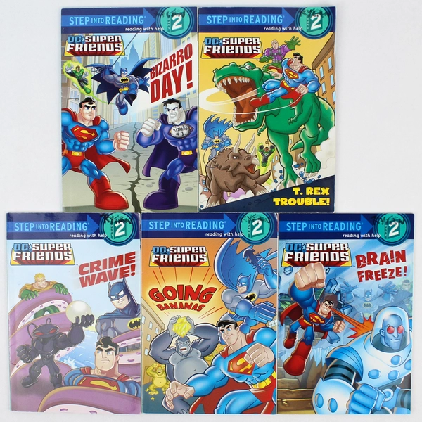 Lot of 5 Step Into Reading Books 2 DC Super Friends 2009-2013 Trade Paperback