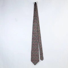 Halston Men's Neck Tie Mauve Blue Pure Silk Pointed Geometric Professional Work