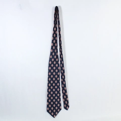 Stafford Men's Neck Tie Navy Blue Red White All Silk Geometric Professional Work