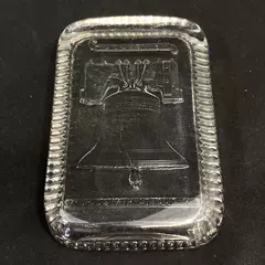 Vintage Liberty Bell Souvenir Glass Paperweight 4.25 x 3 Inch
