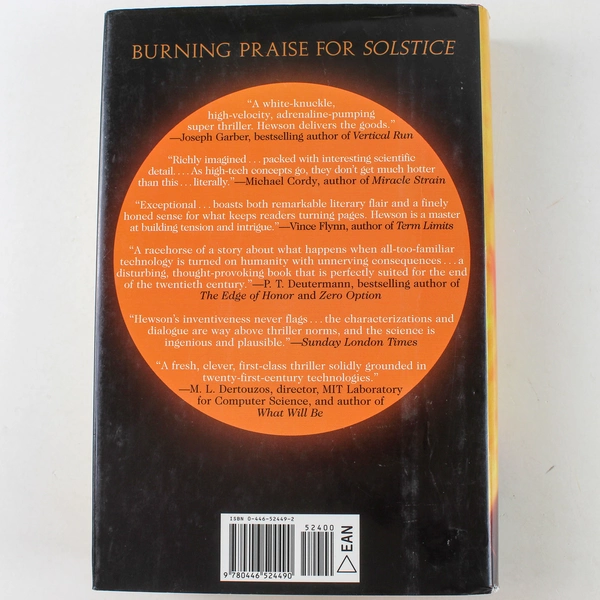 Solstice A Thriller by David Hewson 1999 Hardcover