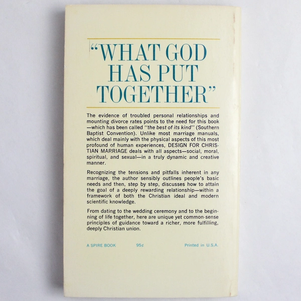 Design For Christian Marriage by Dwight Hervey Small 1974 Pyramid Publications