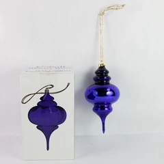 Vintage Department 56 Cobalt Blue Mercury Large Tear Drop Finial Ornament 9"