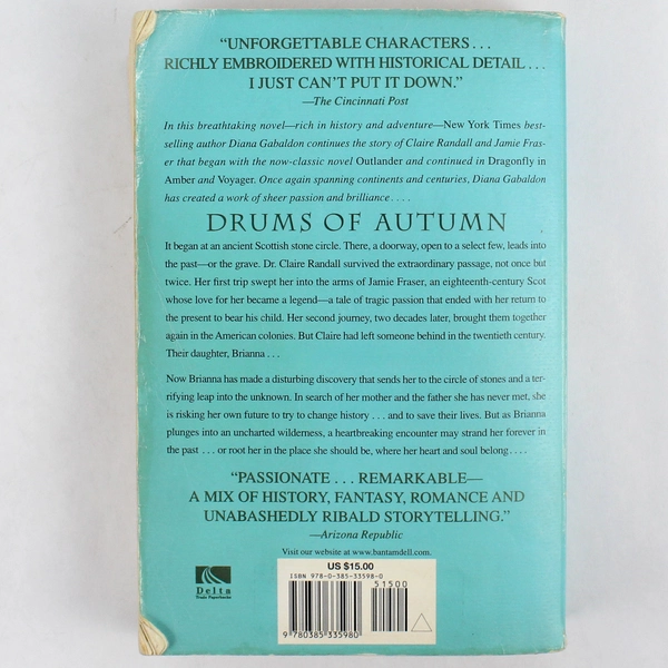 Drums of Autumn Paperback Book by Diana Gabaldon Outlander Series 2001 Paperback