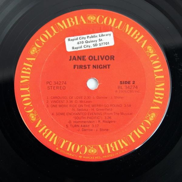 Jane Olivor First Night 1977 Pop Ballad Vocal Record Vinyl LP