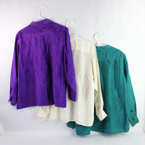 Lot of 3 The Rack Knightsbridge London Pure Silk Blouses Women's Medium