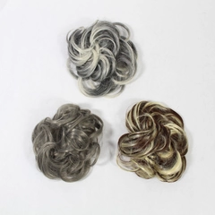 Lot of 3 Extensions Attachments Blond Brown Gray Buns Hair Accessories