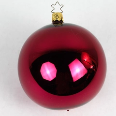 Vintage Igne-Glas Shiny Red Old World Christmas Ball Ornament