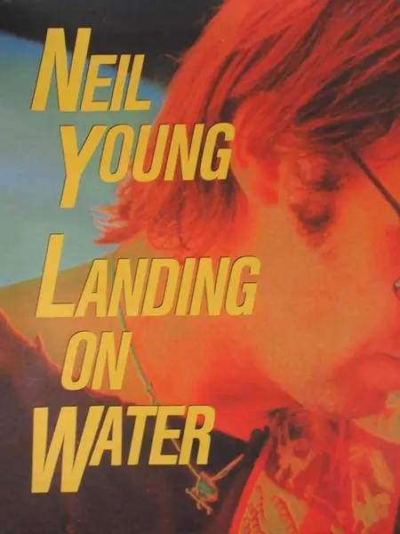 Vintage 1986 David Geffin Company Neil Young Landing On Water Poster
