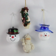 Lot of 4 Snowman Themed Christmas Tree Hanging Ornaments