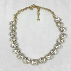 J Crew Clear Rivoli Crystal Necklace 18"-21" Sparkle
