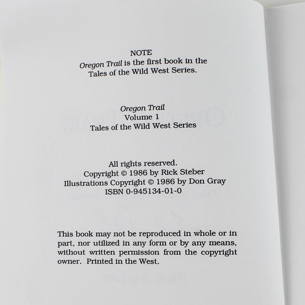 Oregon Trail Rick Steber 1986 Paperback