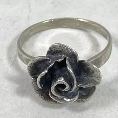 Womens Sterling Silver Rose Ring Size 6.75