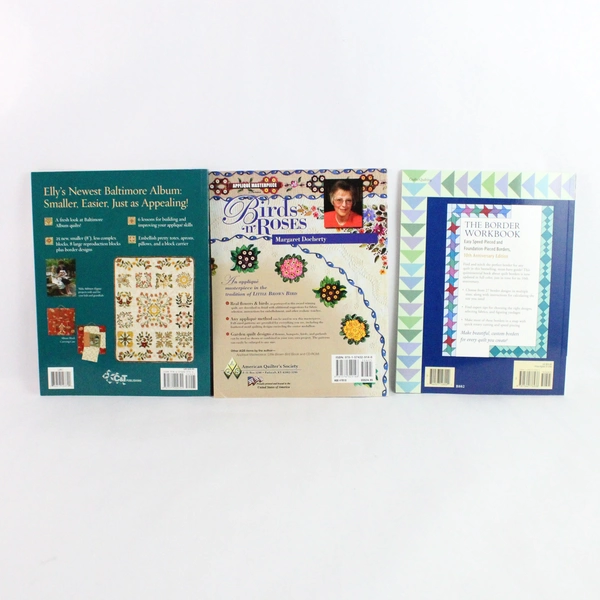 Lot of 3 Quilting Books The Boarder Workbook Birds 'n' Roses Baltimore Elegance