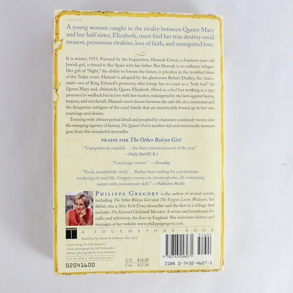 The Queen's Fool A Novel by Philippa Gregory 2004 Touchstone Paperback