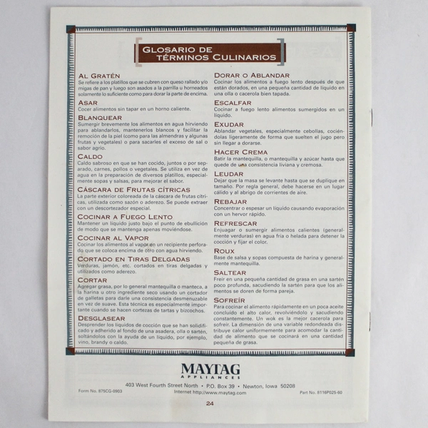 Cooking Made Simple 2003 Maytag Appliance Sales Paperback Booklet