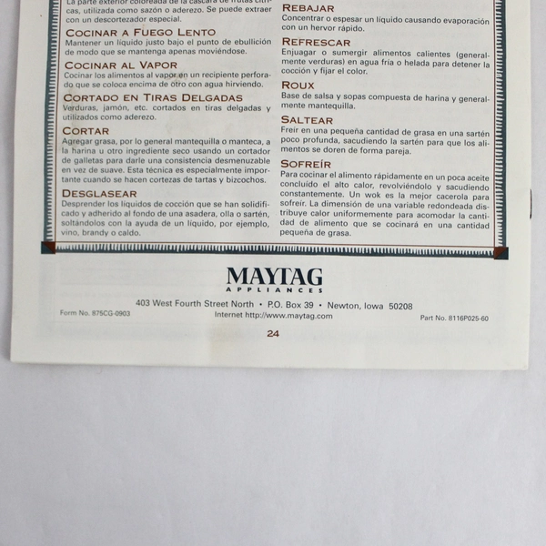 Cooking Made Simple 2003 Maytag Appliance Sales Paperback Booklet