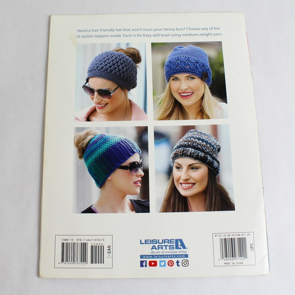 Leisure Arts Crochet Messy Bun Hats Plus by Kristi Simpson 2017 Paperback