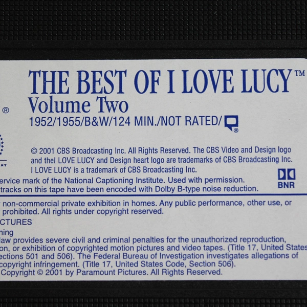 Lot of 2 'I Love Lucy' VHS Tapes; Best of Vol 2 (2001) & The Collection Vol 1