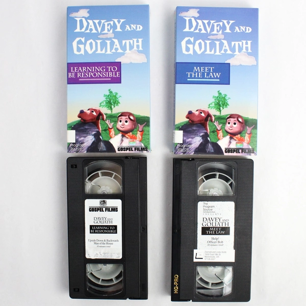 Lot of 5 Davey and Goliath VHS Tapes from Gospel Films for Kids