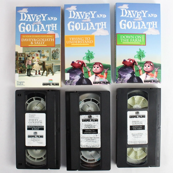 Lot of 5 Davey and Goliath VHS Tapes from Gospel Films for Kids