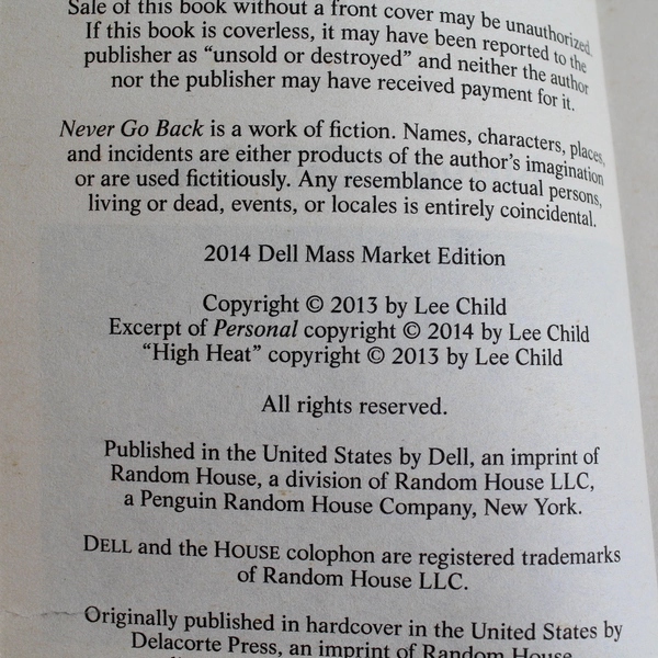 Lot of 3 Jack Reacher Paperback Books: One Shot, Never Go Back, A Wanted Man