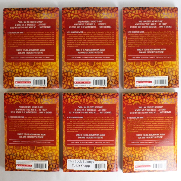 Lot of 6 Tasting The Sky by Ibtisam Barakat 2017 Scholastic Paperback