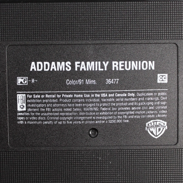 Addams Family Reunion 1998 VHS Clamshell Case Warner Home Video
