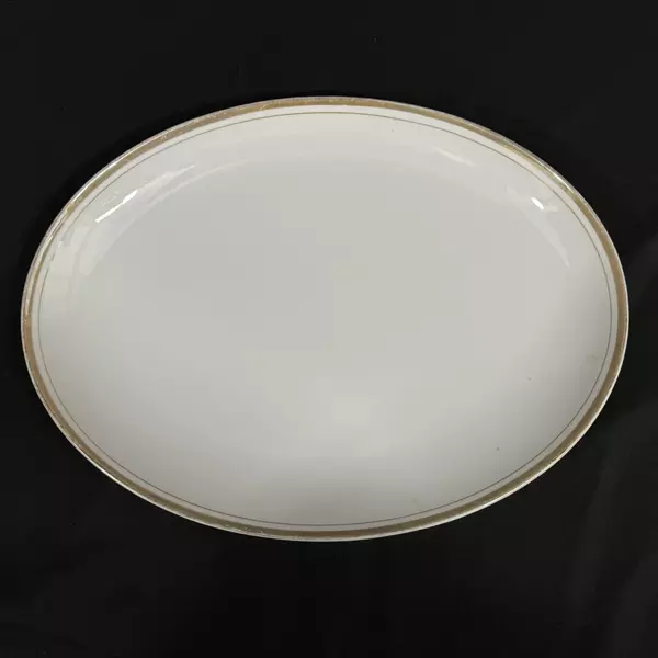 Royalton China Co. Translucent Porcelain 12.5" Oval Platter Gold Rim