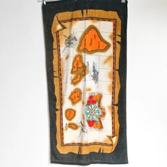 Vintage AJW Islands of Hawaii Beach Towel Travel Souvenir 56" x 29.5"