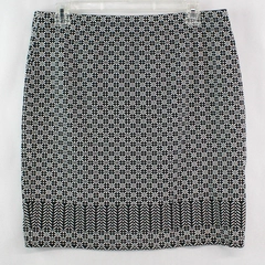 Max Studio Women's Pencil Skirt Size Large Black White Elastic Waist