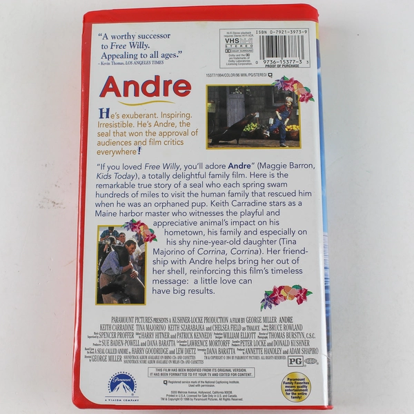 Andre VHS 1996 Clamshell Paramount Pictures Tina Majorino