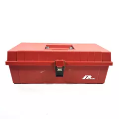 Plano 303 Fishing Tackle Box Top Storage Red Black Insert Tray Brass Latch