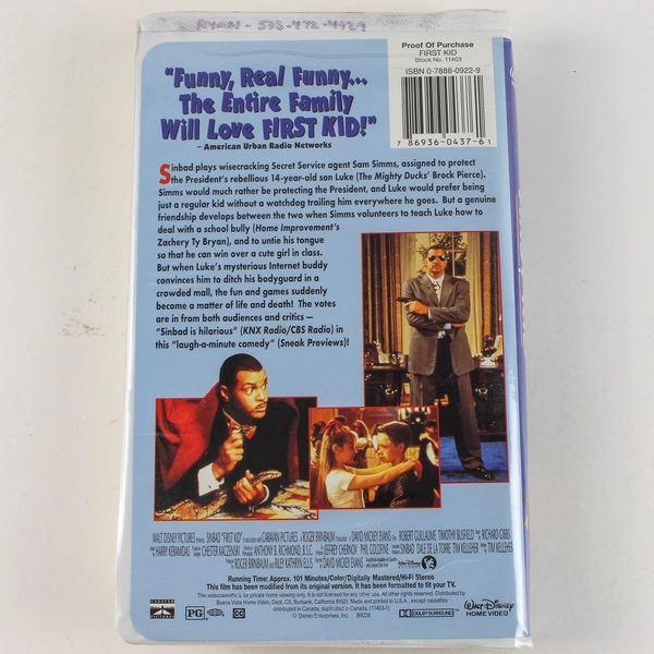 First Kid Disney VHS 1997 Clam Shell Sinbad